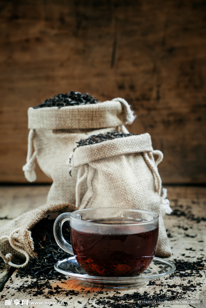 红茶与茶叶高清图片
