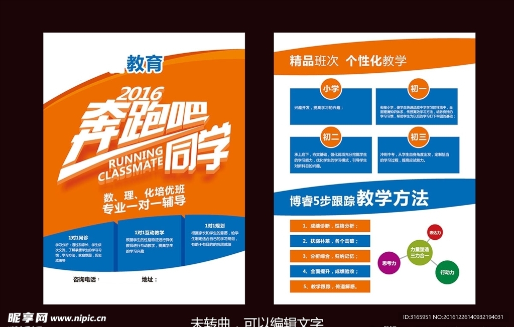 橙蓝教育培训宣传单