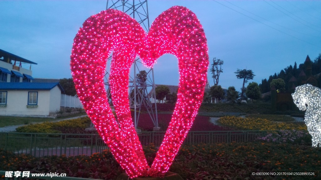 夜景 花灯 花灯造型 拱形花