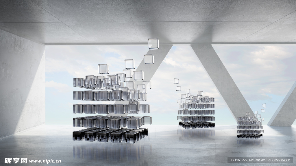 三维空间与立方体高清图片