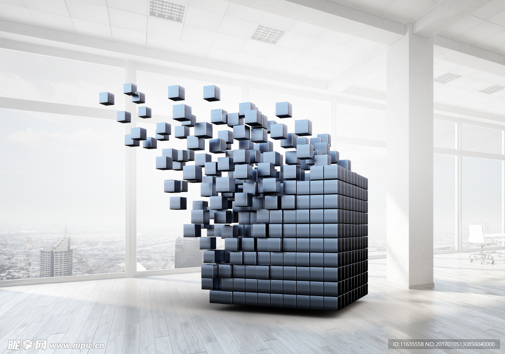 三维空间与立方体高清图片