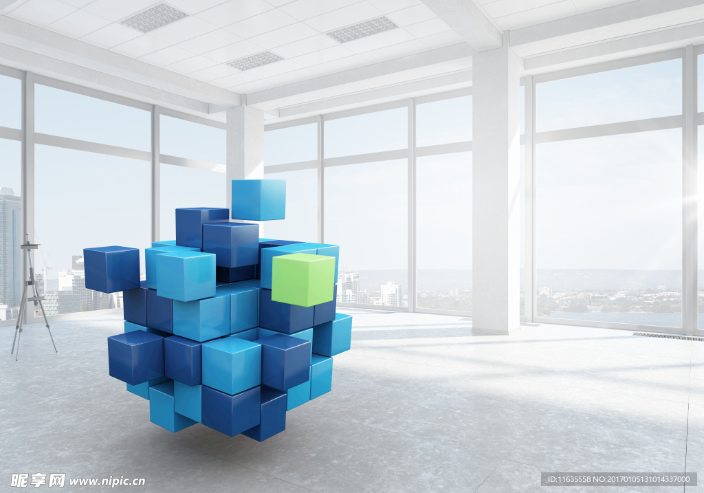 三维空间与立方体高清图片