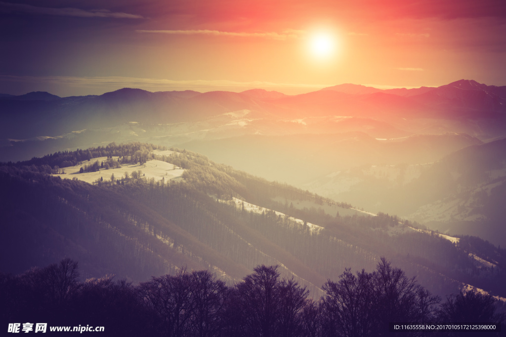 冬天雪景高清图片