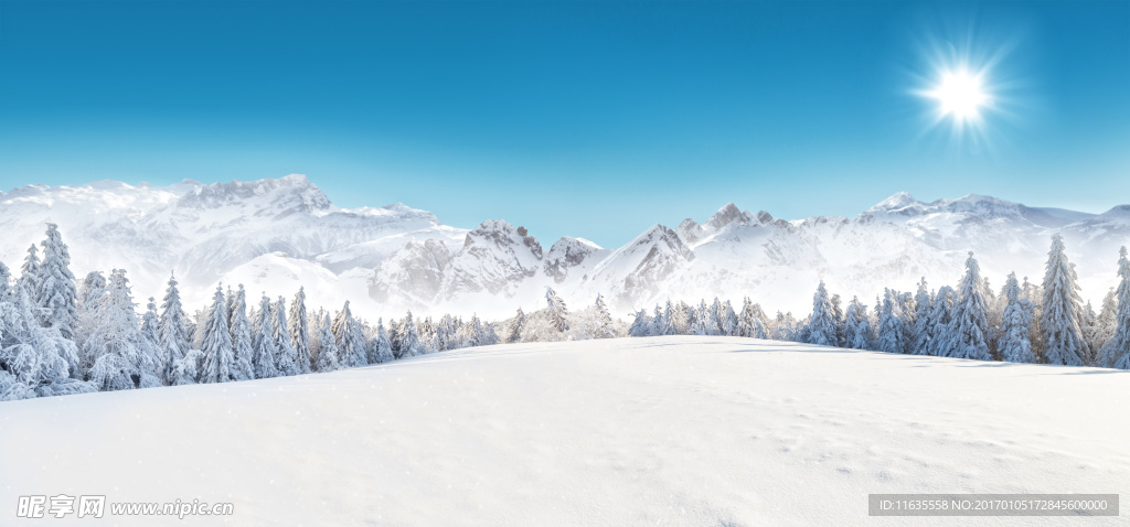 冬天雪山雪景高清图片