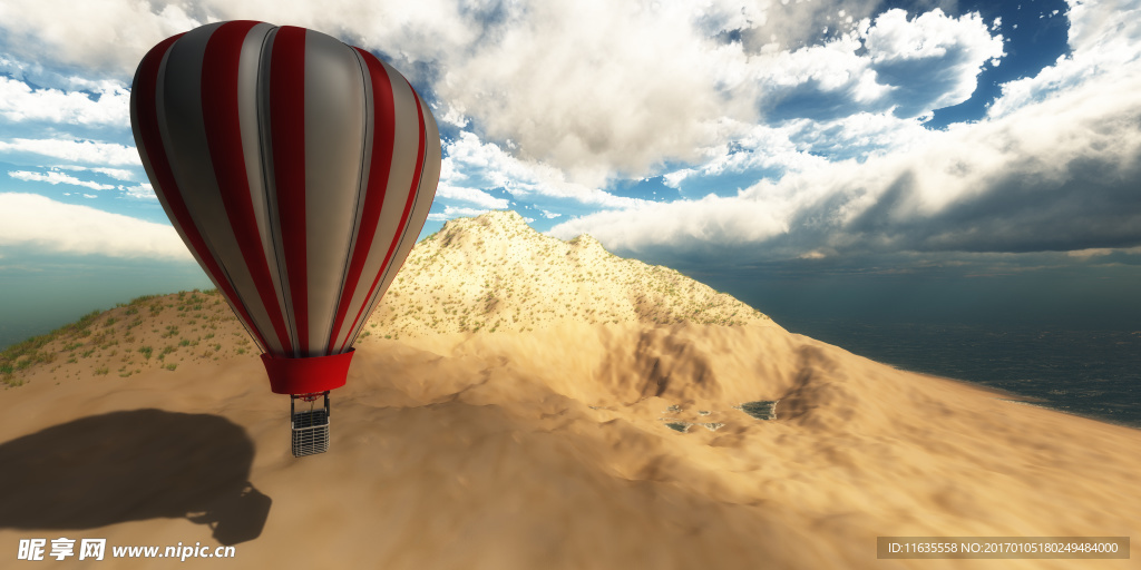 飞上高空的热气球