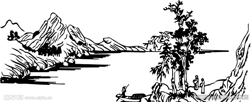 中式 书法 硅藻泥 矢量图