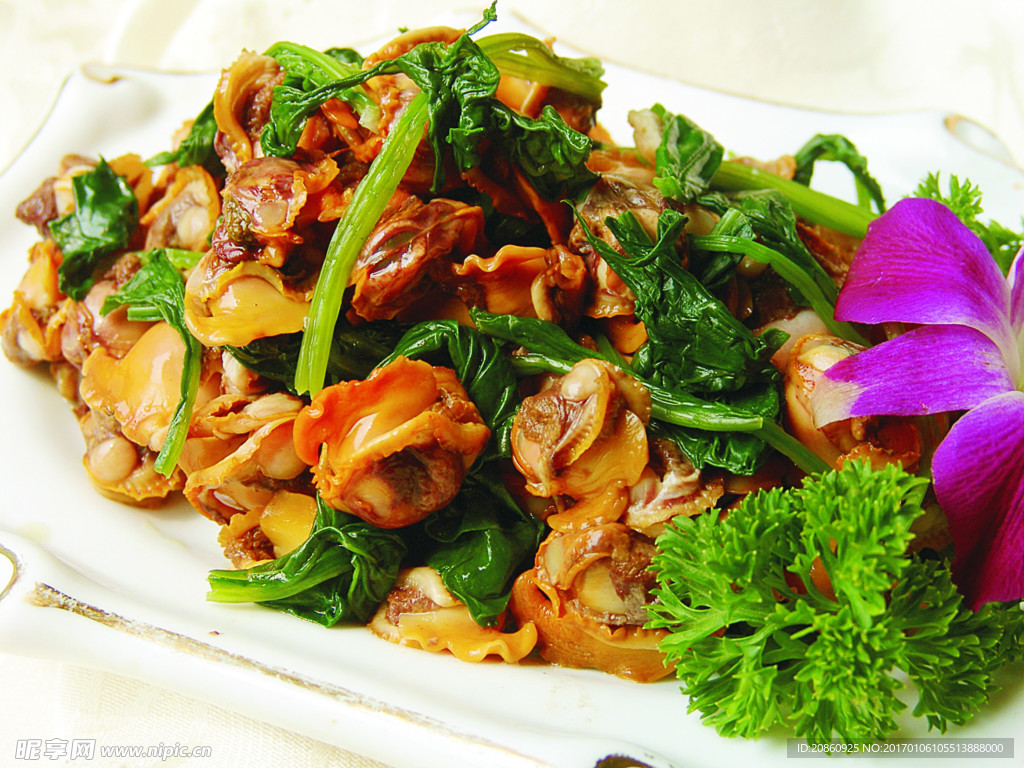 菠菜拌蛤蜊图片
