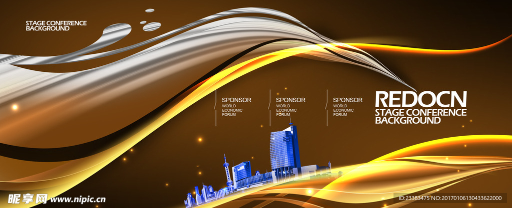 金色商业主题背景