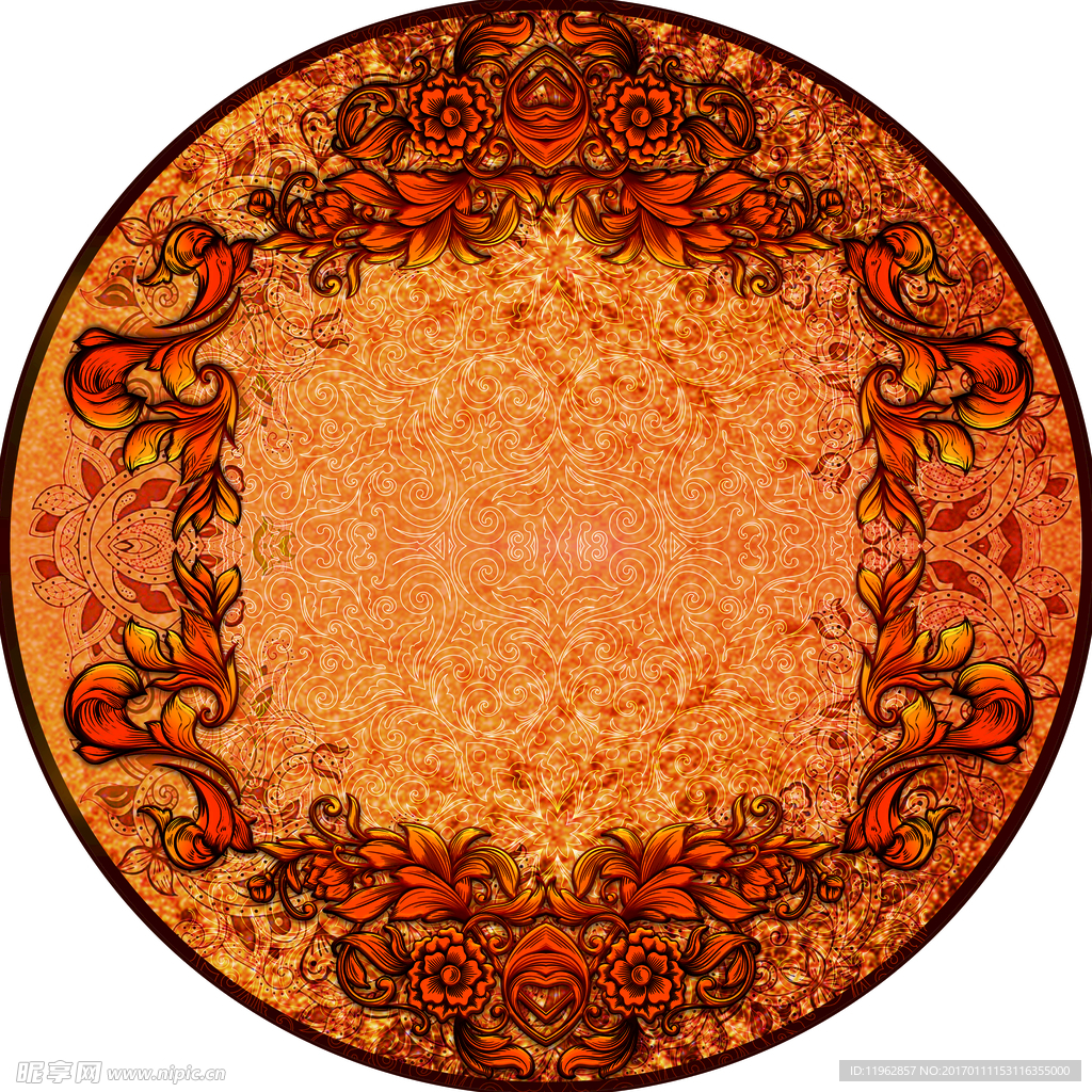 圆形欧式花纹