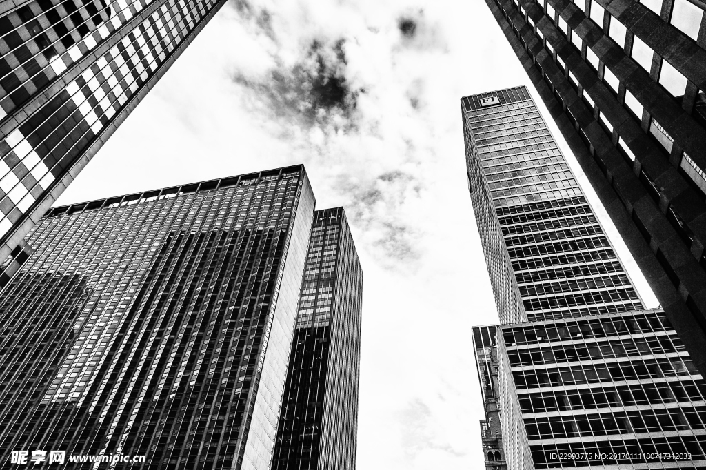 黑白摩天大楼