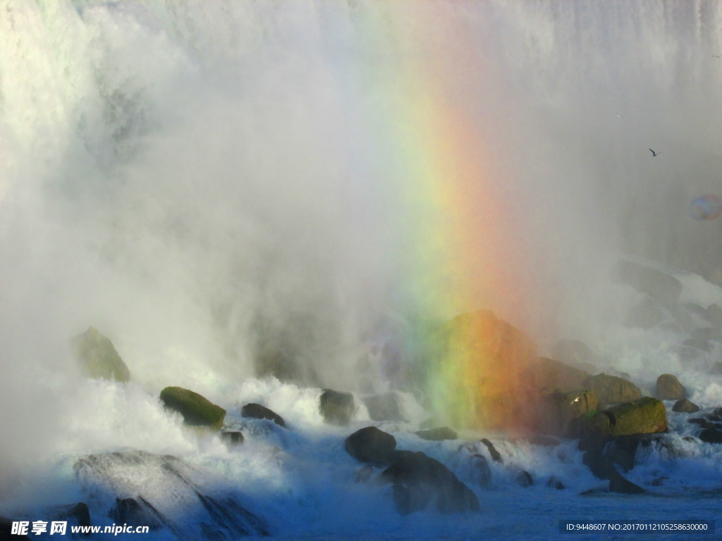 尼亚加拉瀑布彩虹图片