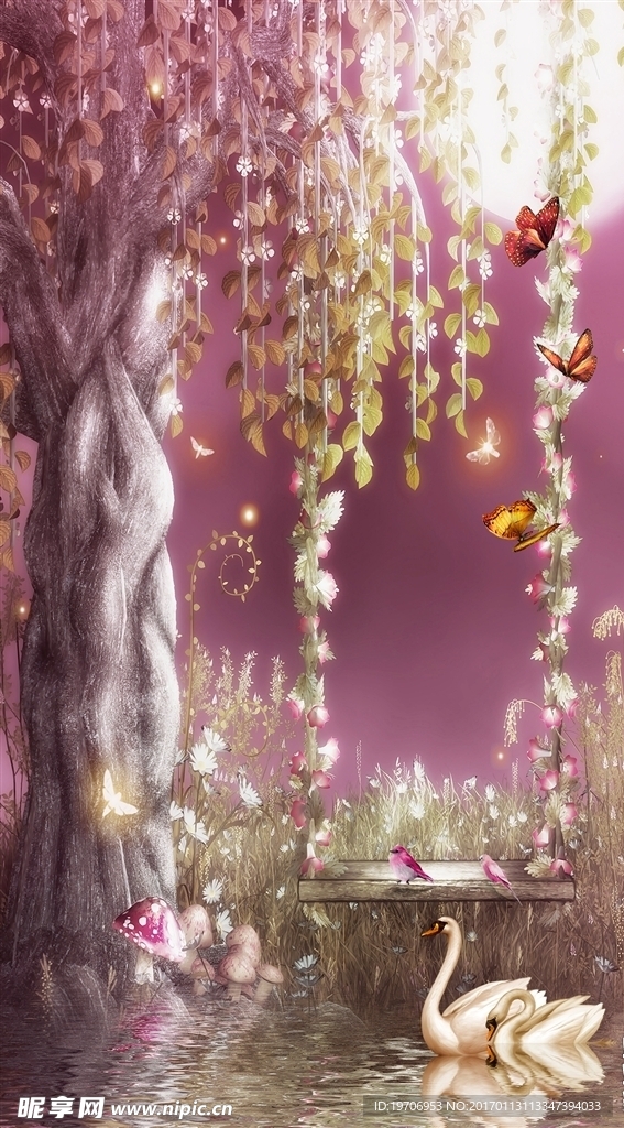 梦幻童话玄关背景