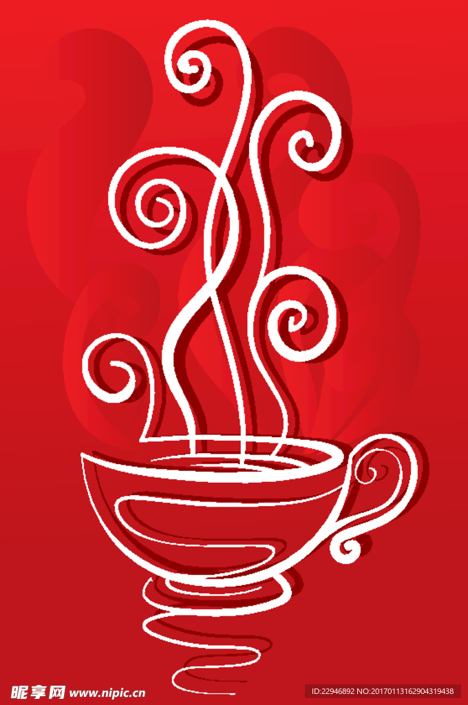 茶香艺术矢量图