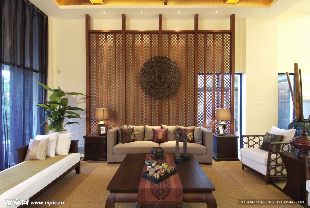 东南亚风格客厅实景图