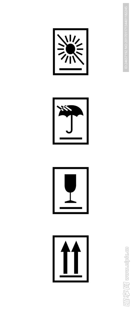 防潮  轻放 向上 易碎标志