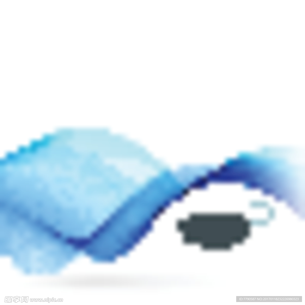 抽象背景 线条 波浪 蓝色形状