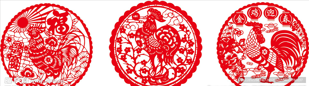 鸡年素材剪纸