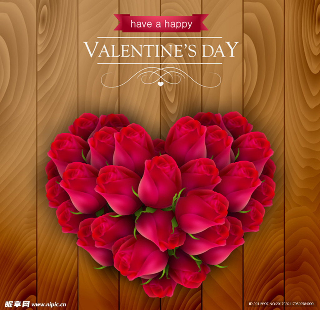 情人节矢量玫瑰花