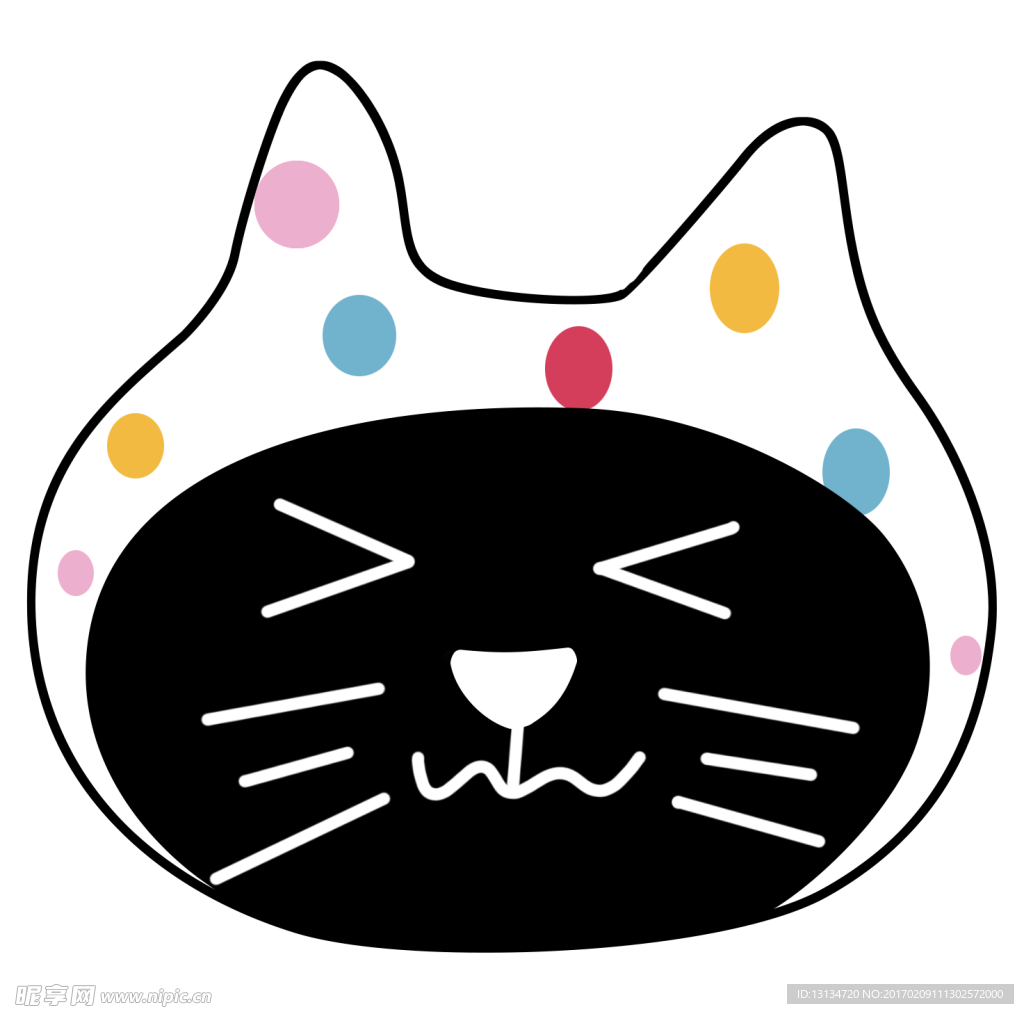 猫咪 表情 带帽子的猫 黑猫