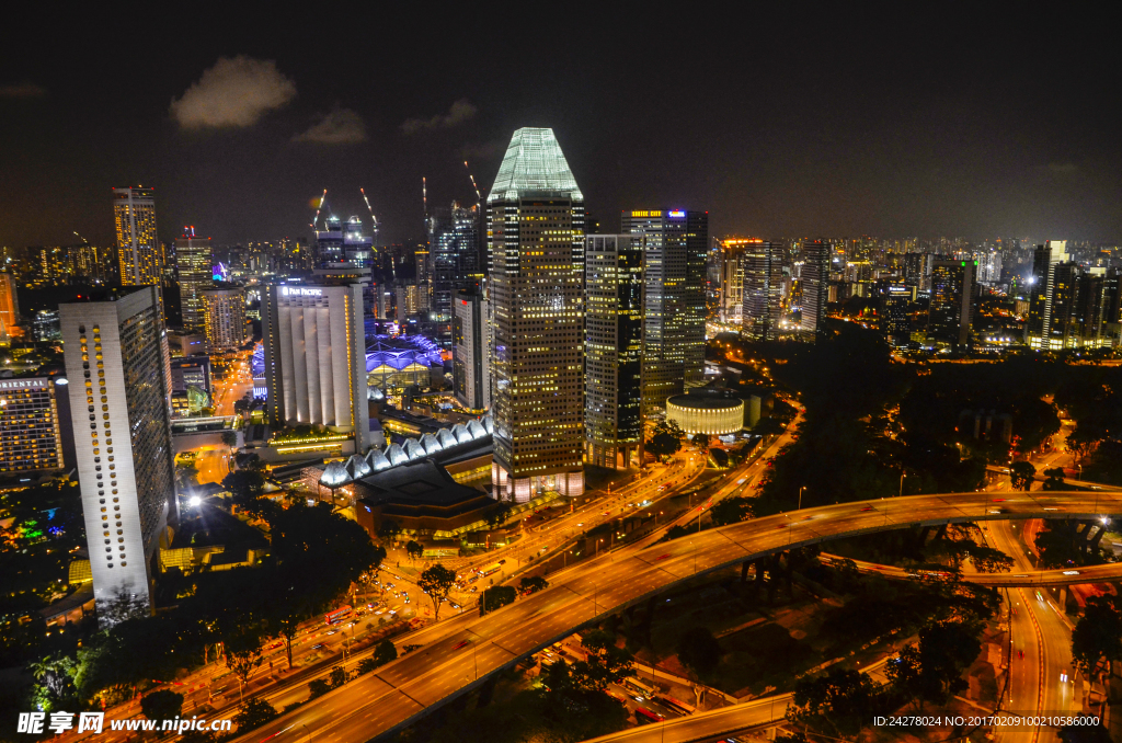 新加坡滨海湾夜景