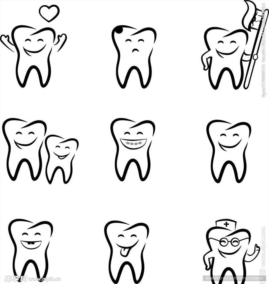 牙齿矢量图