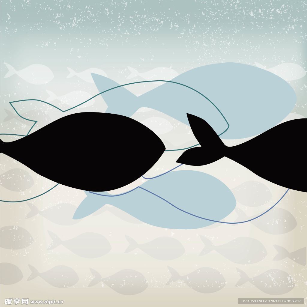 北欧创意鱼装饰画