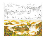 流水生财 山水画