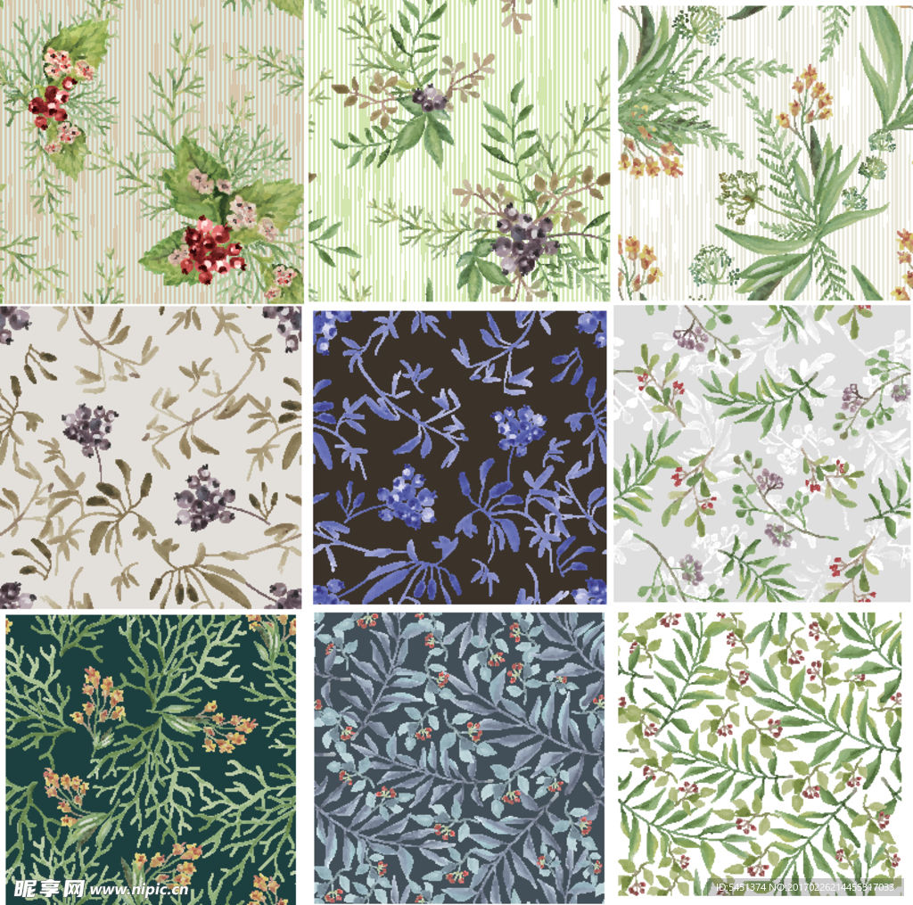 花草四方连续纹样