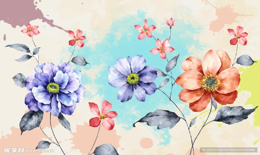 水彩花卉背景