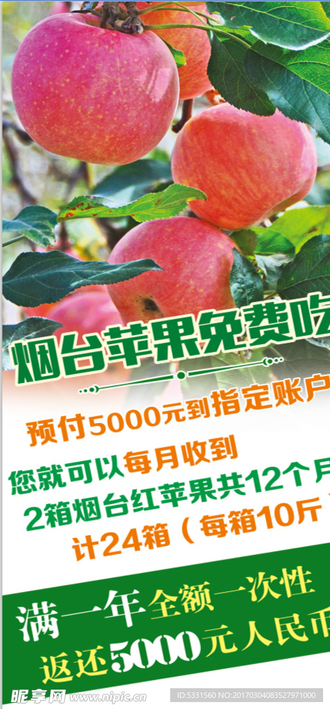 苹果促销免费吃展架海报