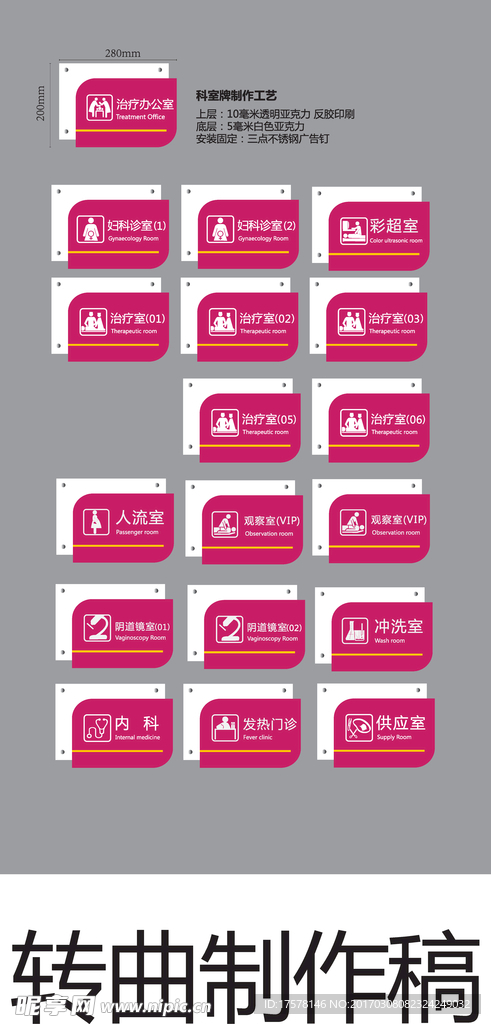 妇科   科室牌  门牌号