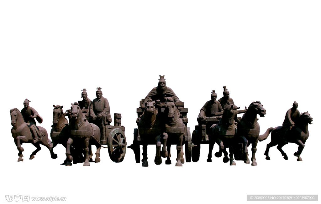 孔子周游列国雕塑免抠图片