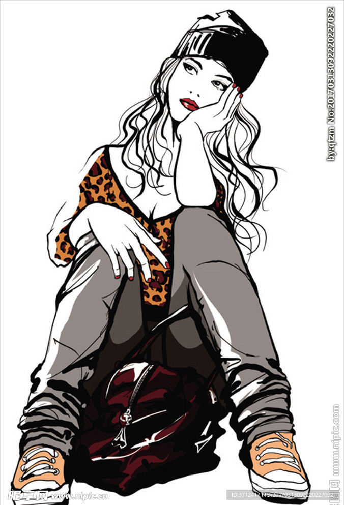 时尚美女 美女插画 服饰美女