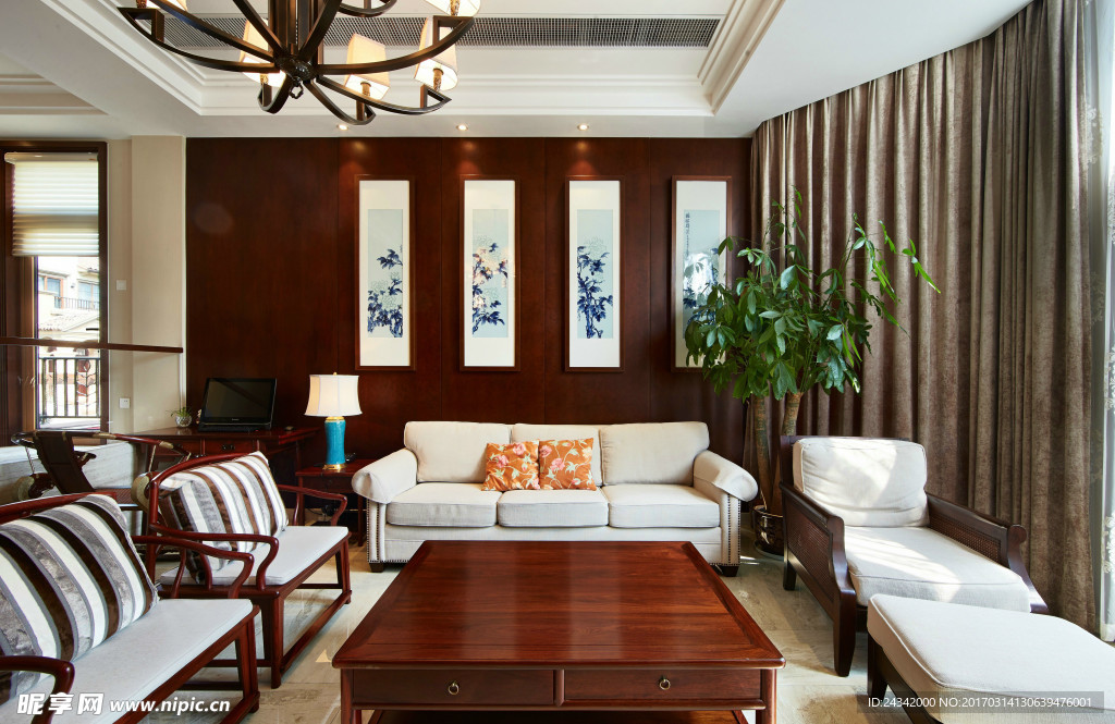 新中式风格室内装饰实景图