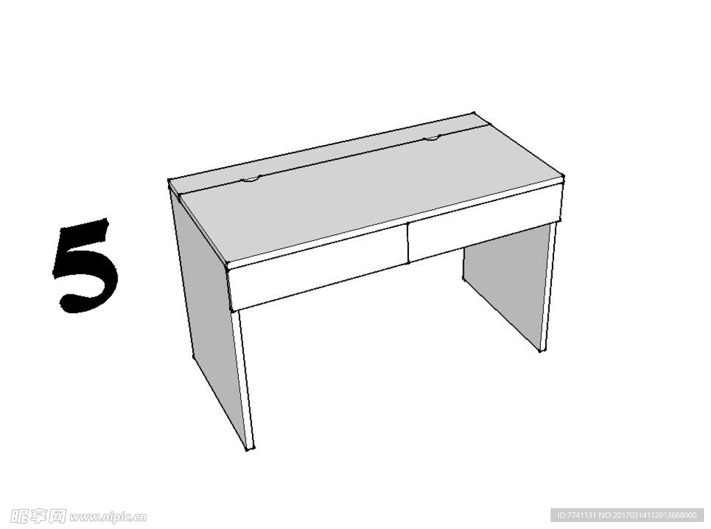 板式书桌 安装图