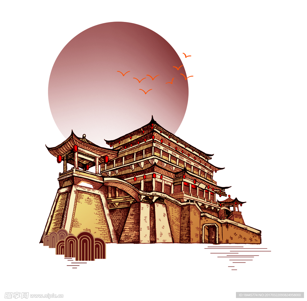 中秋 房子 月亮