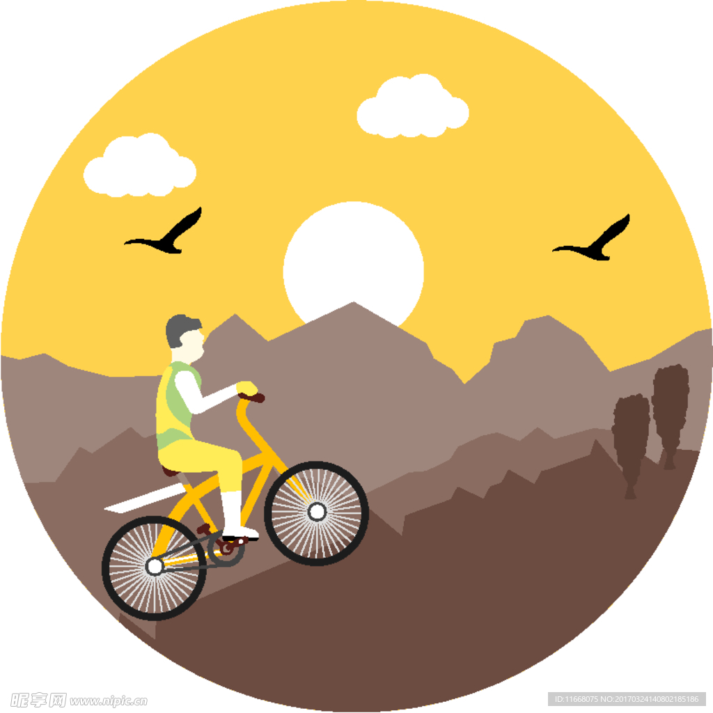 骑车运动矢量图