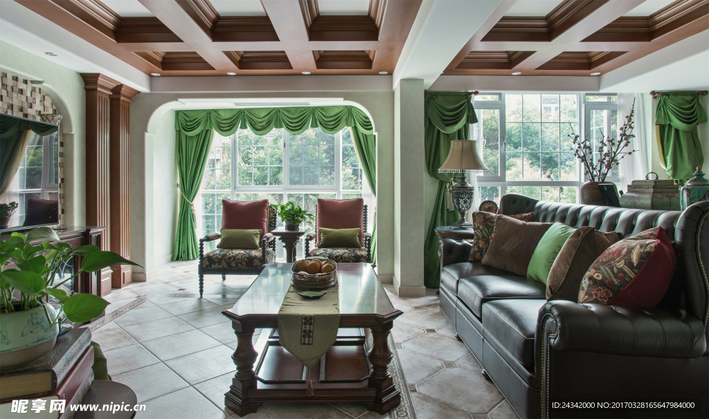 美式风格室内装饰实景图