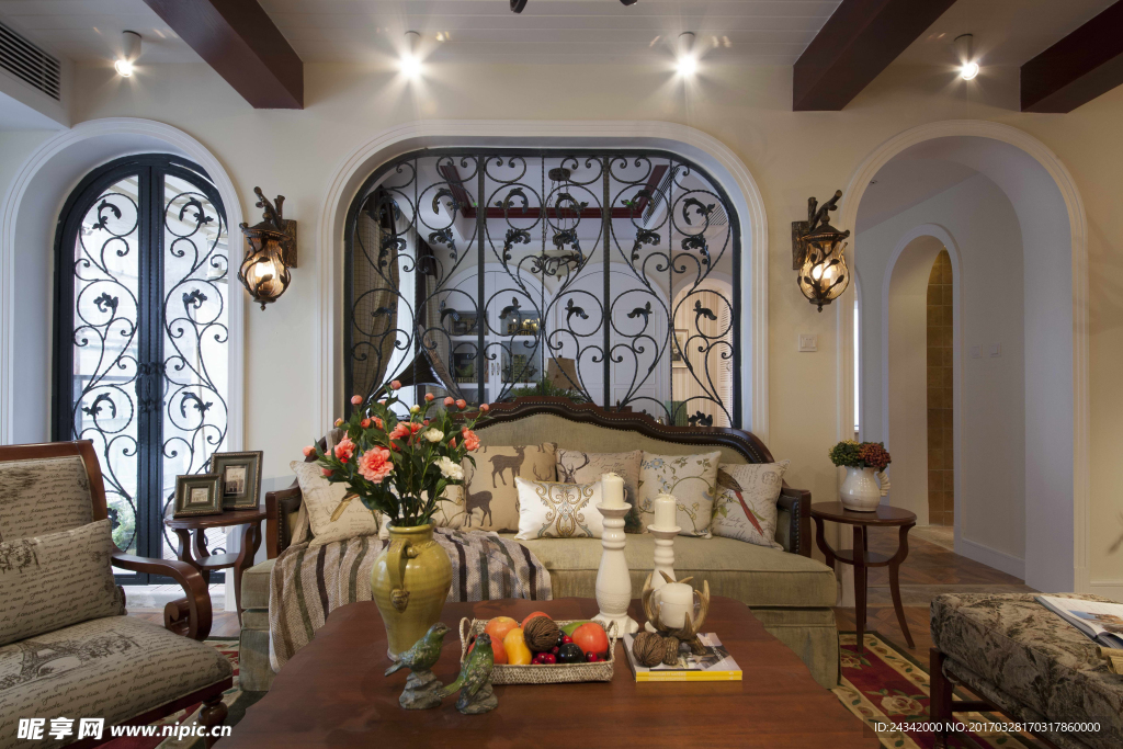 美式风格室内装饰实景图