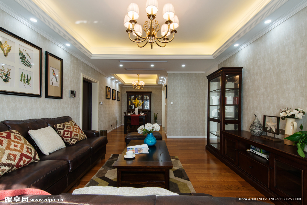 美式风格室内装饰实景图