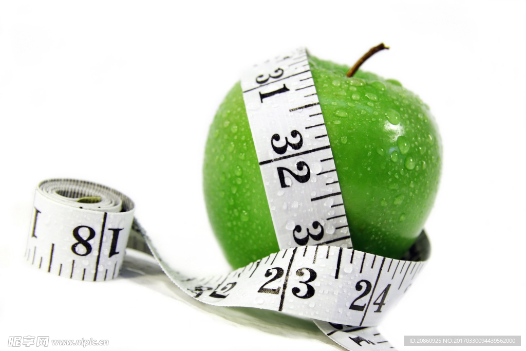 软尺和苹果图片