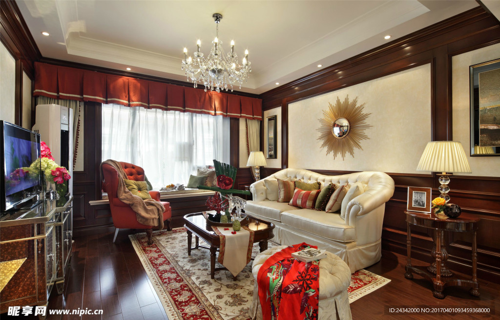 美式复古风格室内装饰实景图