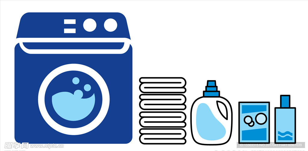 洗衣用品矢量