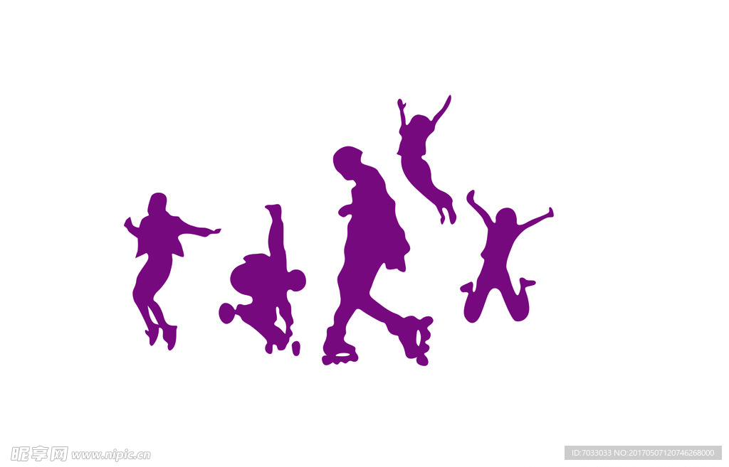 运动舞动人剪影图案