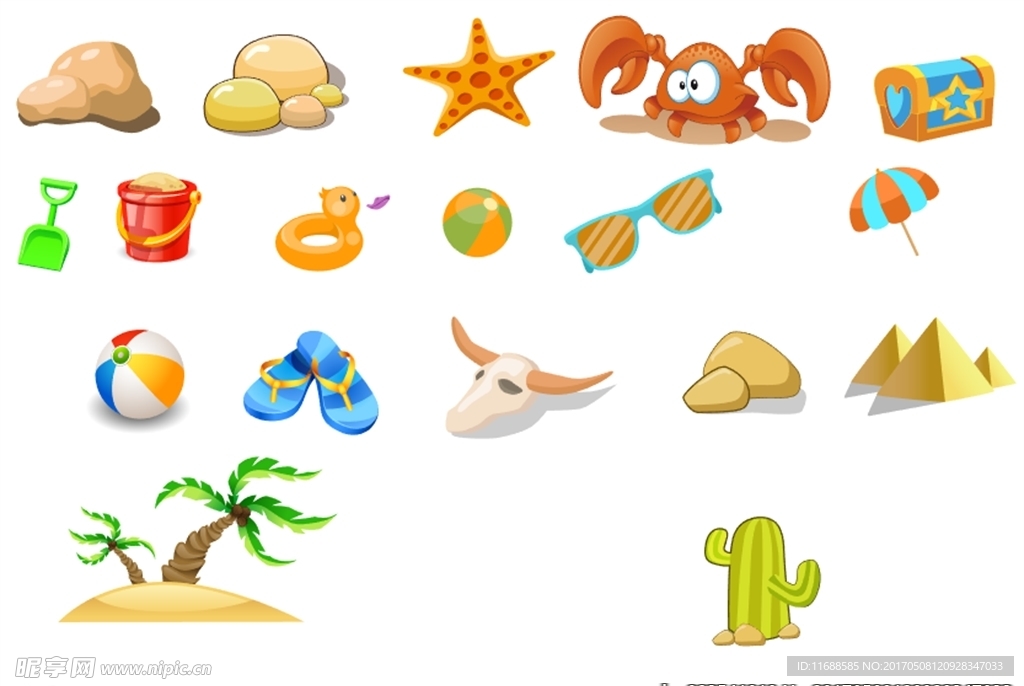 卡通沙漠主题元素