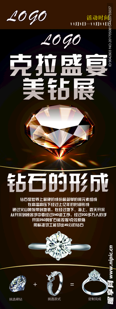 钻石的形成知识展板