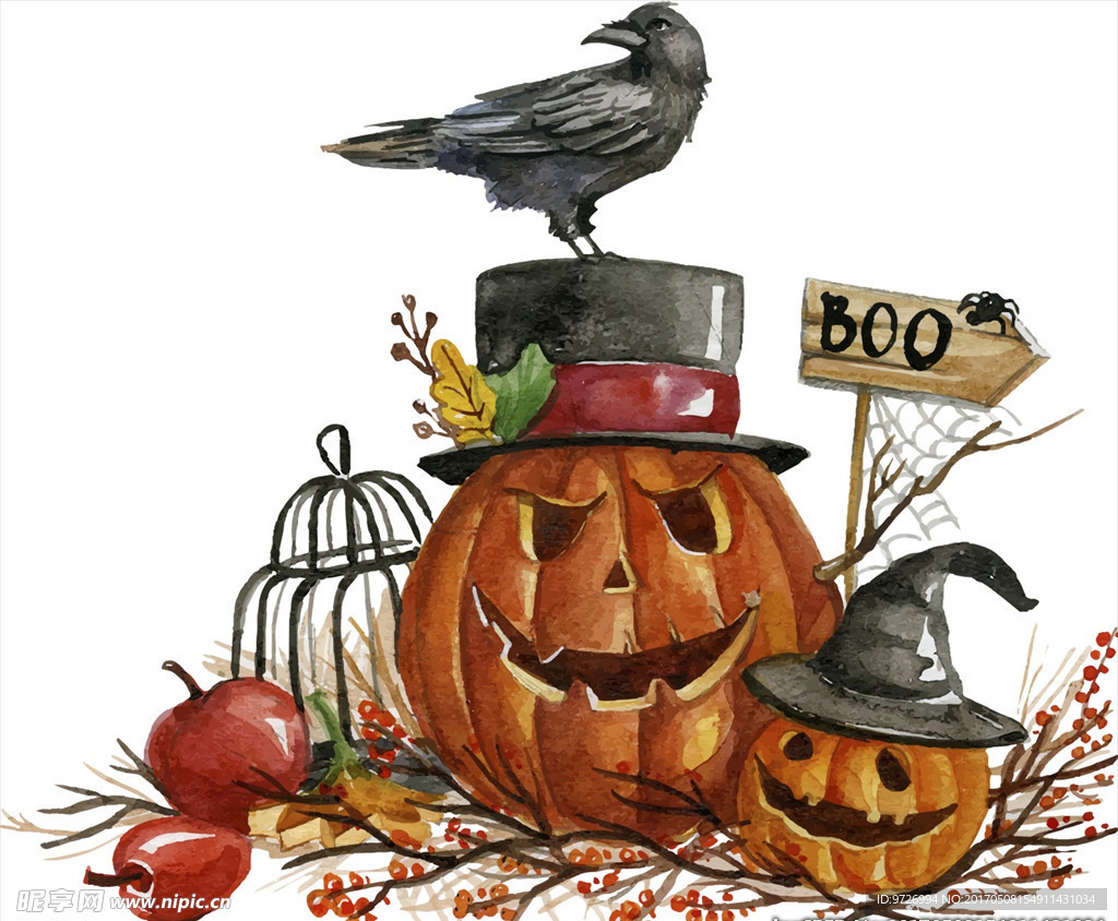 万圣节南瓜灯矢量图下载