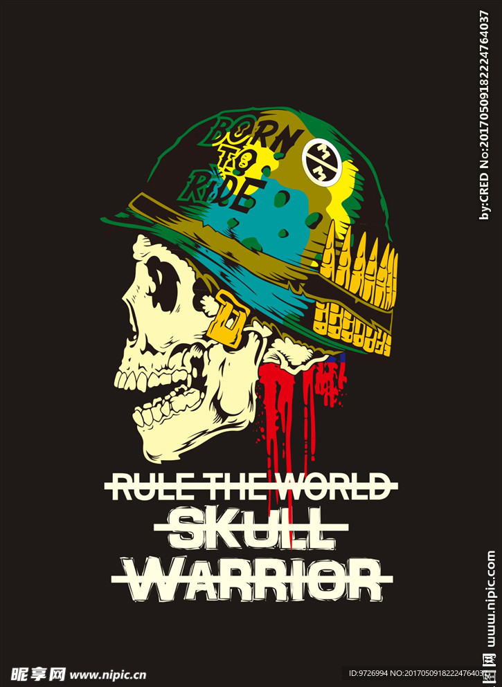 骷髅头钢盔矢量图下载