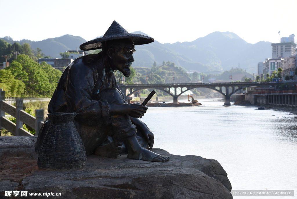 渔翁雕塑