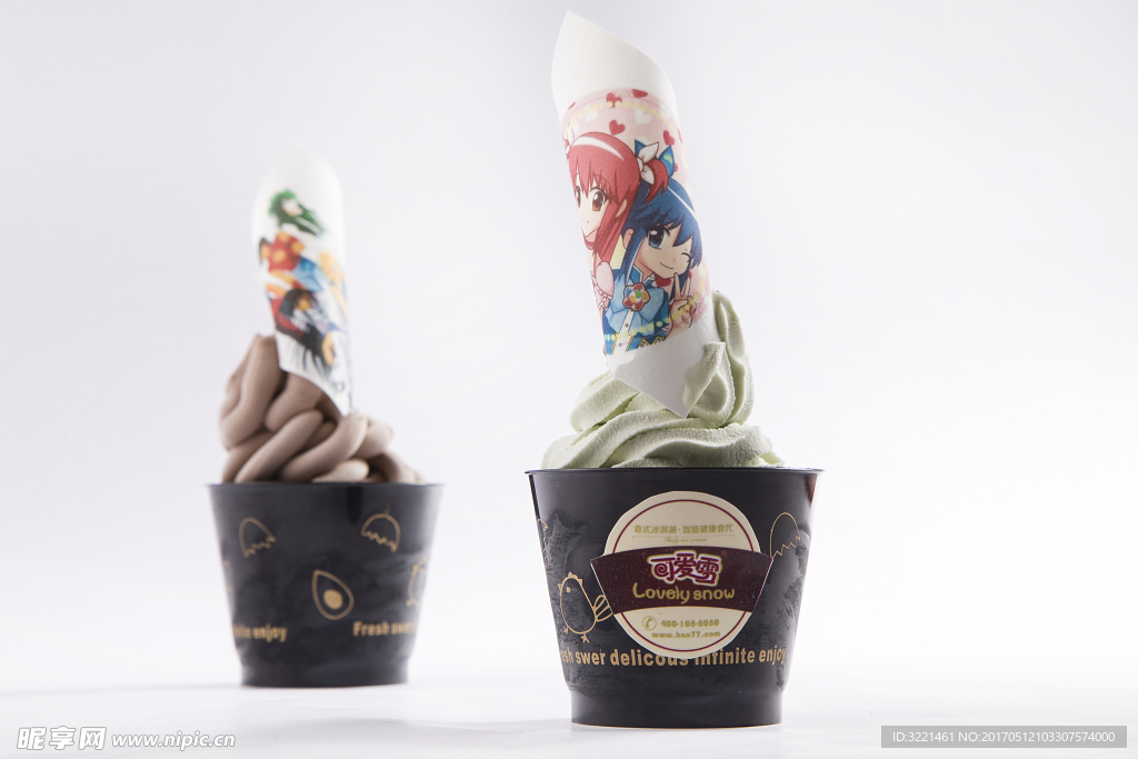 可爱雪冰淇淋